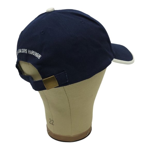 Pamex Logo Tuck Strap Cap Trucker Baseball Hat Builders Hardware Blue White - Picture 12 of 12